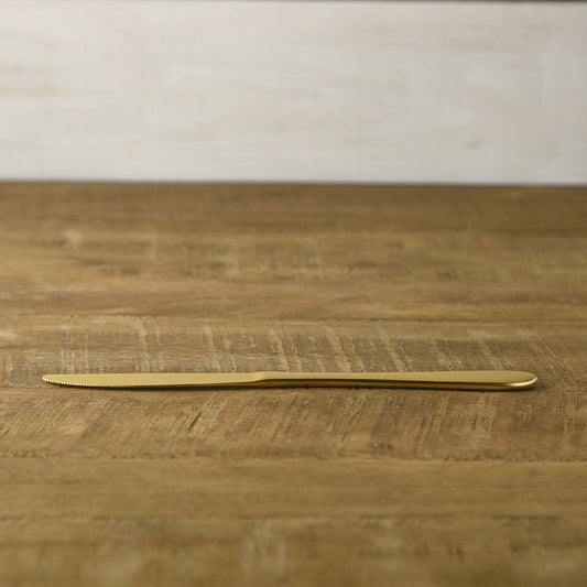 Matte Gold Dessert Knife – Japanese Stainless Steel Cutlery|Made in Tsubame-Sanjo, Japan