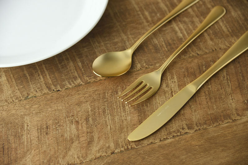 Matte Gold Dessert Knife – Japanese Stainless Steel Cutlery|Made in Tsubame-Sanjo, Japan