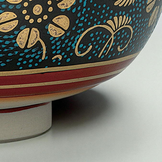Kutani Ware Matcha Bowl “Aochibu Tessen” – Japanese Traditional Tea Ceremony Bowl 日本九谷燒抹茶碗〈青粒鐵仙〉｜茶道用傳統茶碗