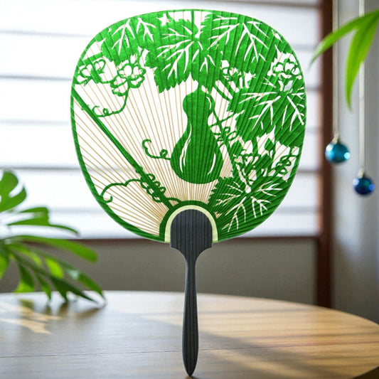 Kyoto Cut-Work Uchiwa Fan – Hyōtan Gourd Design
