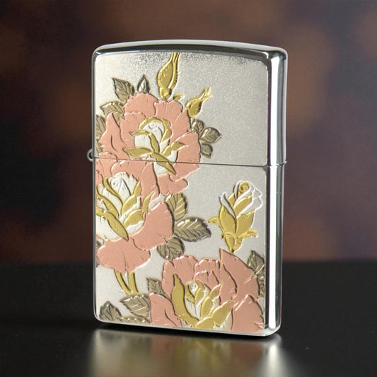 Rose ZIPPO Windproof Lighter – Metal Relief Floral Design 玫瑰浮雕 ZIPPO 防風打火機｜金屬雕刻花卉款