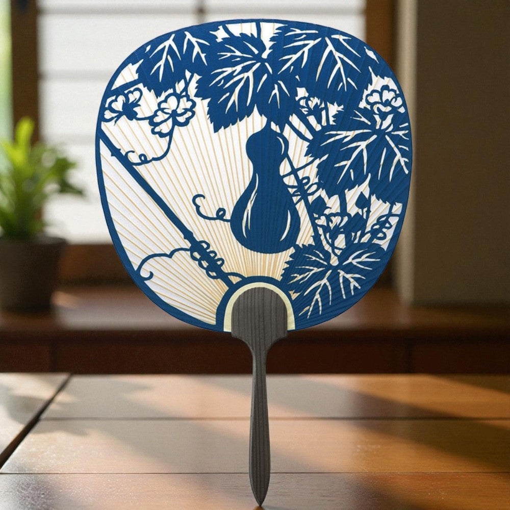 Kyoto Cut-Work Uchiwa Fan – Hyōtan Gourd Design