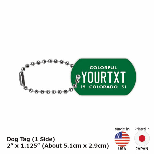 【犬用迷子札・ドッグタグ】コロラド51/オリジナルアメリカナンバープレート型 名入れキーホルダー