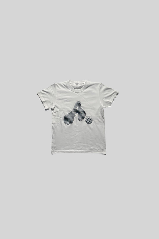WOMAN's "A" LOGO TEE(SPANGLE SILVER)