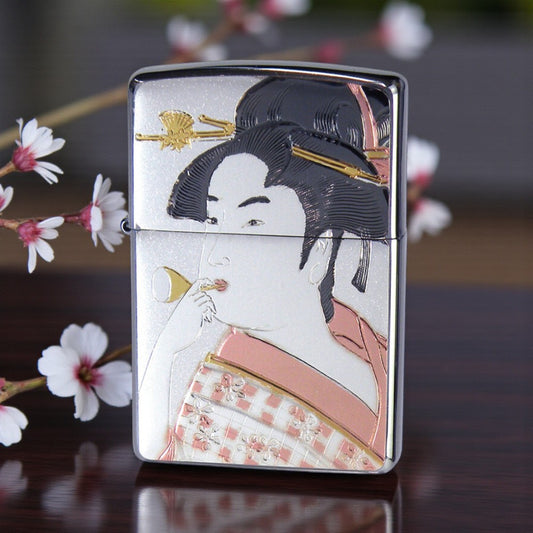 Glassblower Girl ZIPPO Lighter – Edo Art Inspired Windproof Lighter 吹玻璃的女子 ZIPPO 打火機｜江戶藝術靈感防風款