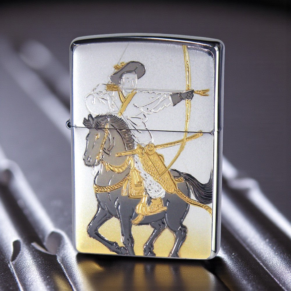 Yabusame ZIPPO Windproof Lighter – Samurai Archery Design 流鏑馬和柄 ZIPPO 防風打火機｜武士騎射設計款