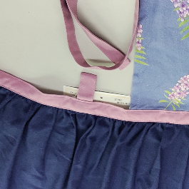 [Michelle Machoto]  ミッシェルマコット アンゲロニア柄 ロング ワイド ギャザー エプロン D-0004