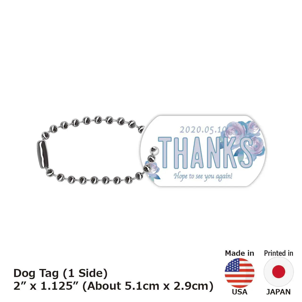【犬用迷子札・ドッグタグ】母の日・ローズ/オリジナルアメリカナンバープレート型 名入れキーホルダー
