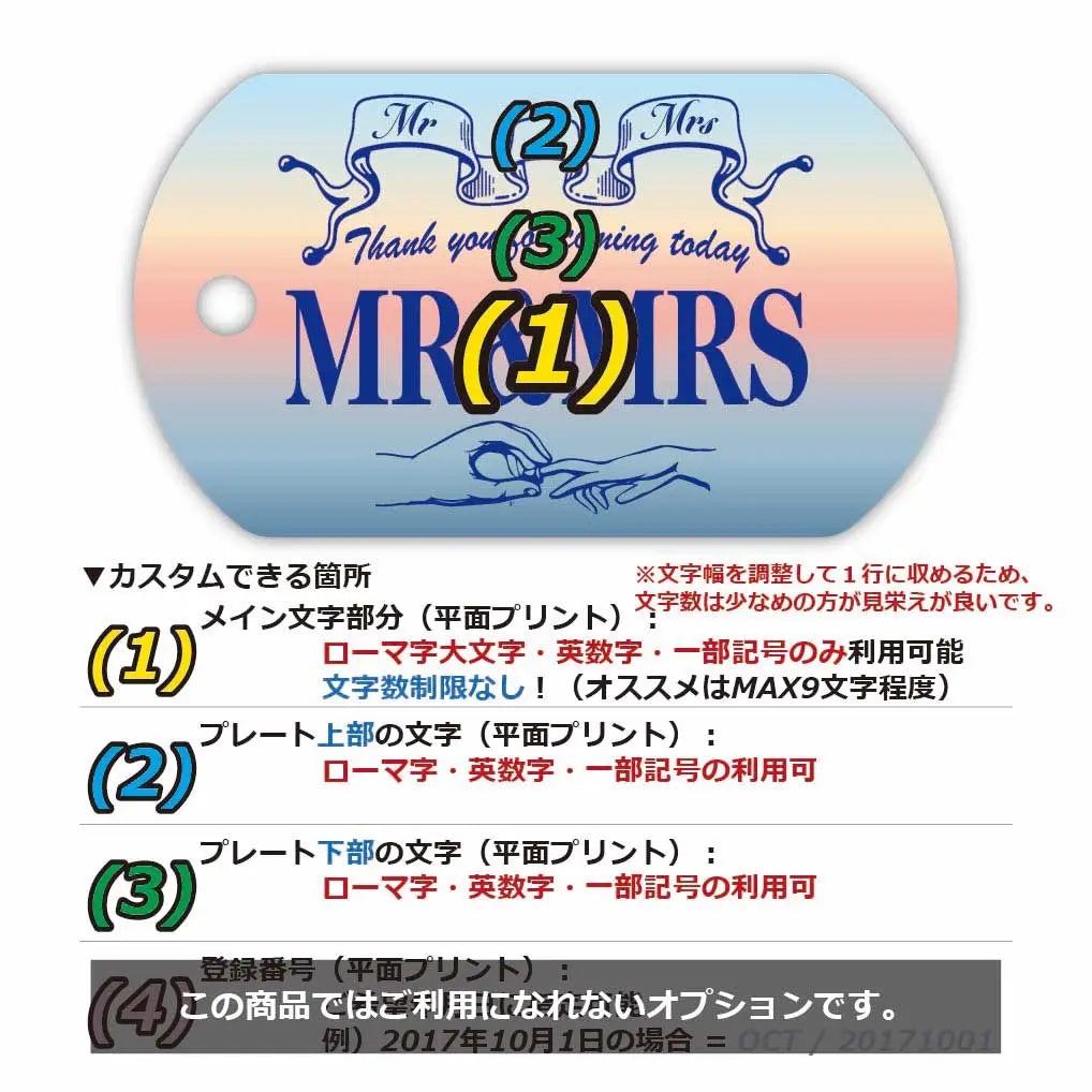 【犬用迷子札・ドッグタグ】サンライズ/オリジナルアメリカナンバープレート型 名入れキーホルダー