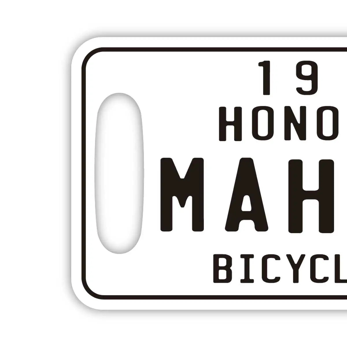 【ラゲッジタグ】ハワイ自転車タグ風・ホワイト/オリジナルアメリカナンバープレート型・おしゃれ ・紛失防止タグ
