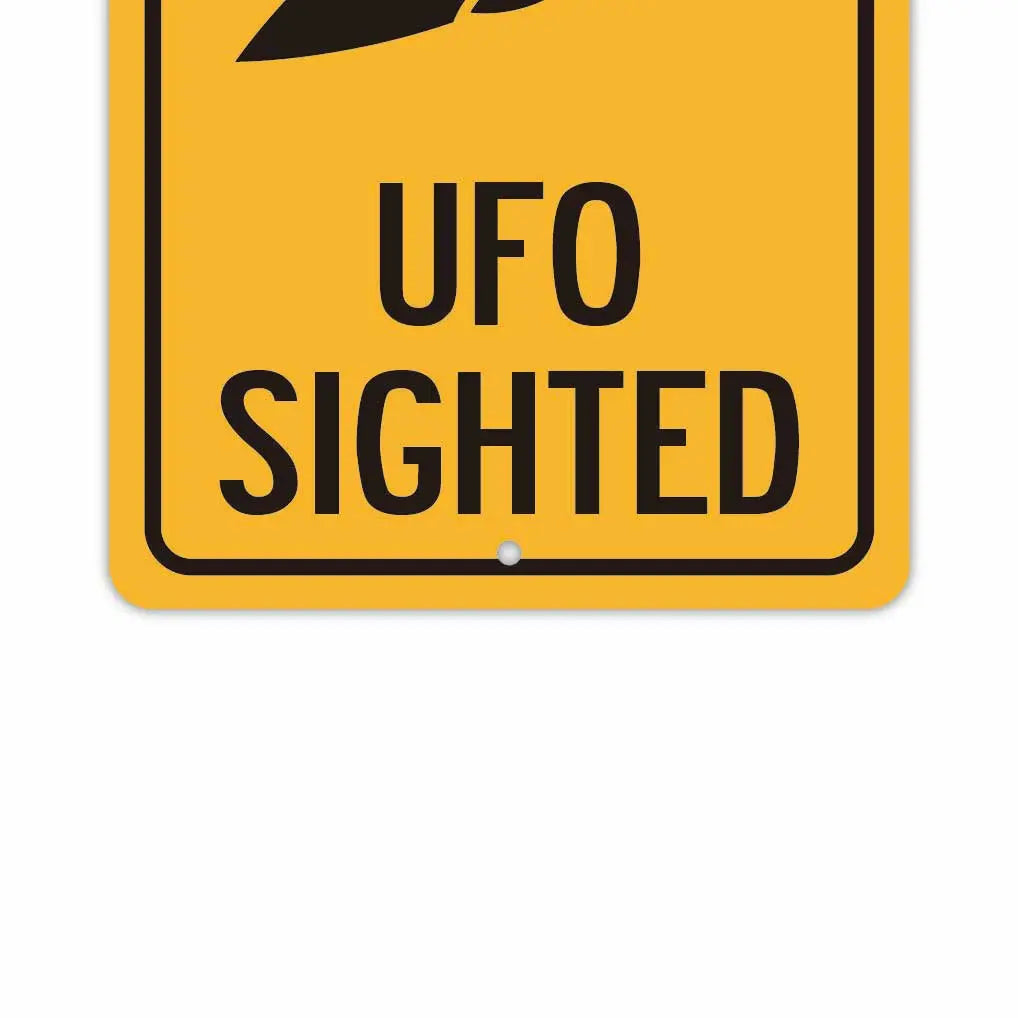 【長方形看板】警告！UFO出現/アメリカ製オリジナル看板(約20x30cm)