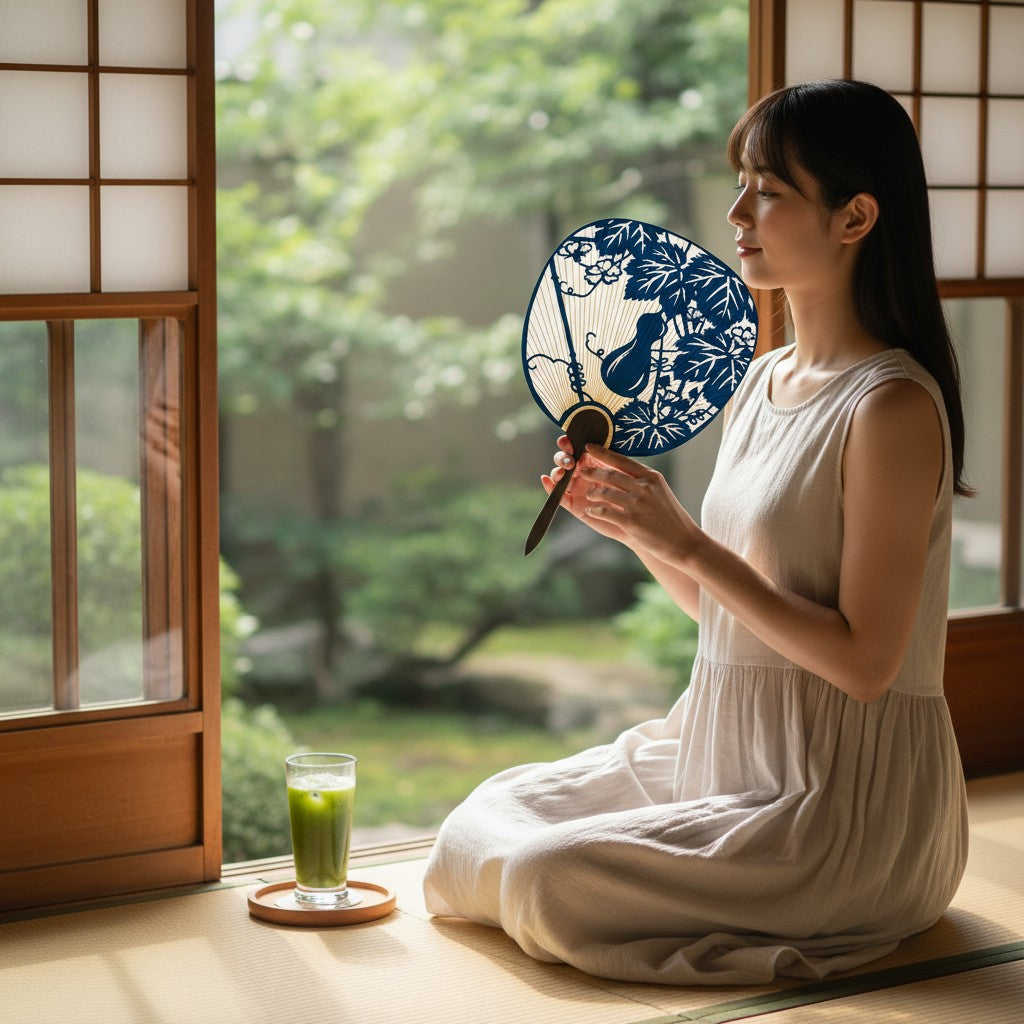 Kyoto Cut-Work Uchiwa Fan – Hyōtan Gourd Design
