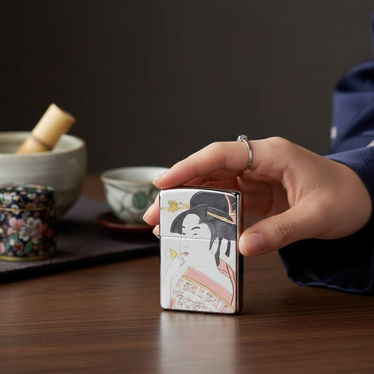 Glassblower Girl ZIPPO Lighter – Edo Art Inspired Windproof Lighter 吹玻璃的女子 ZIPPO 打火機｜江戶藝術靈感防風款