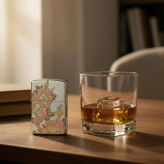 Rose ZIPPO Windproof Lighter – Metal Relief Floral Design 玫瑰浮雕 ZIPPO 防風打火機｜金屬雕刻花卉款