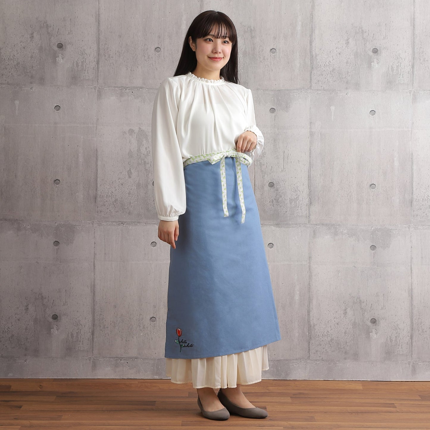 [Michelle Machoto] ミッシェルマコット アオノツガザクラ柄 ソムリエエプロン D-0601-2
